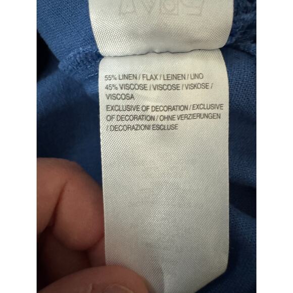 Isaac Mizrahi Live! Bridgehampton Linen Tunic w/ Lace Trim Blue XS NWOT - Picture 13 of 14